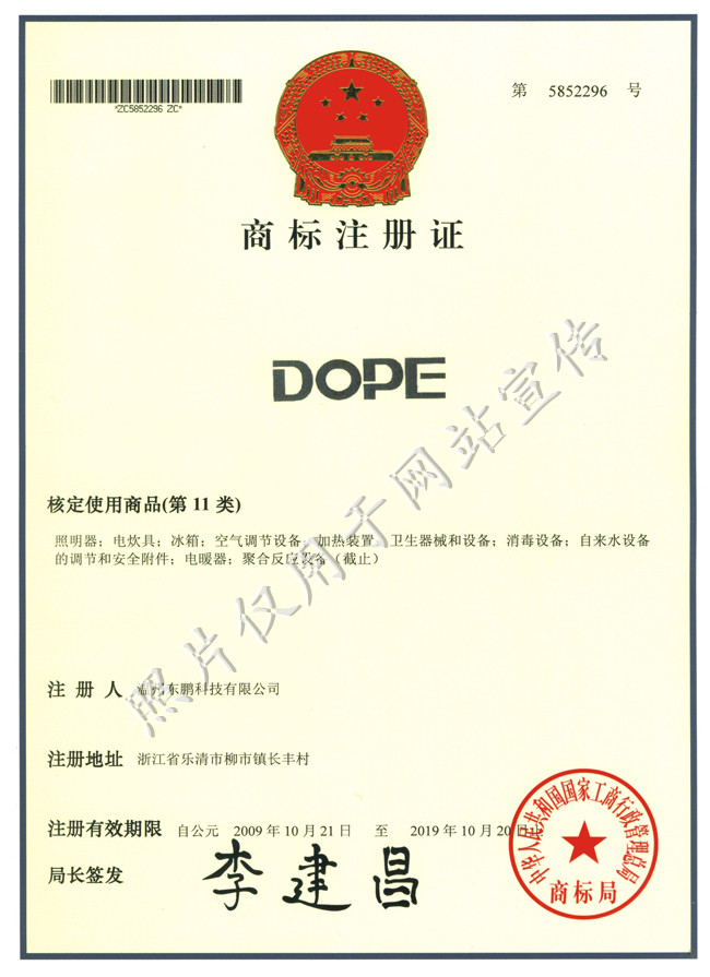 DOPE商标证书11类